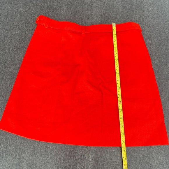 J. Crew Orange Belted Mini Skirt, Size 6 - Picture 6 of 6